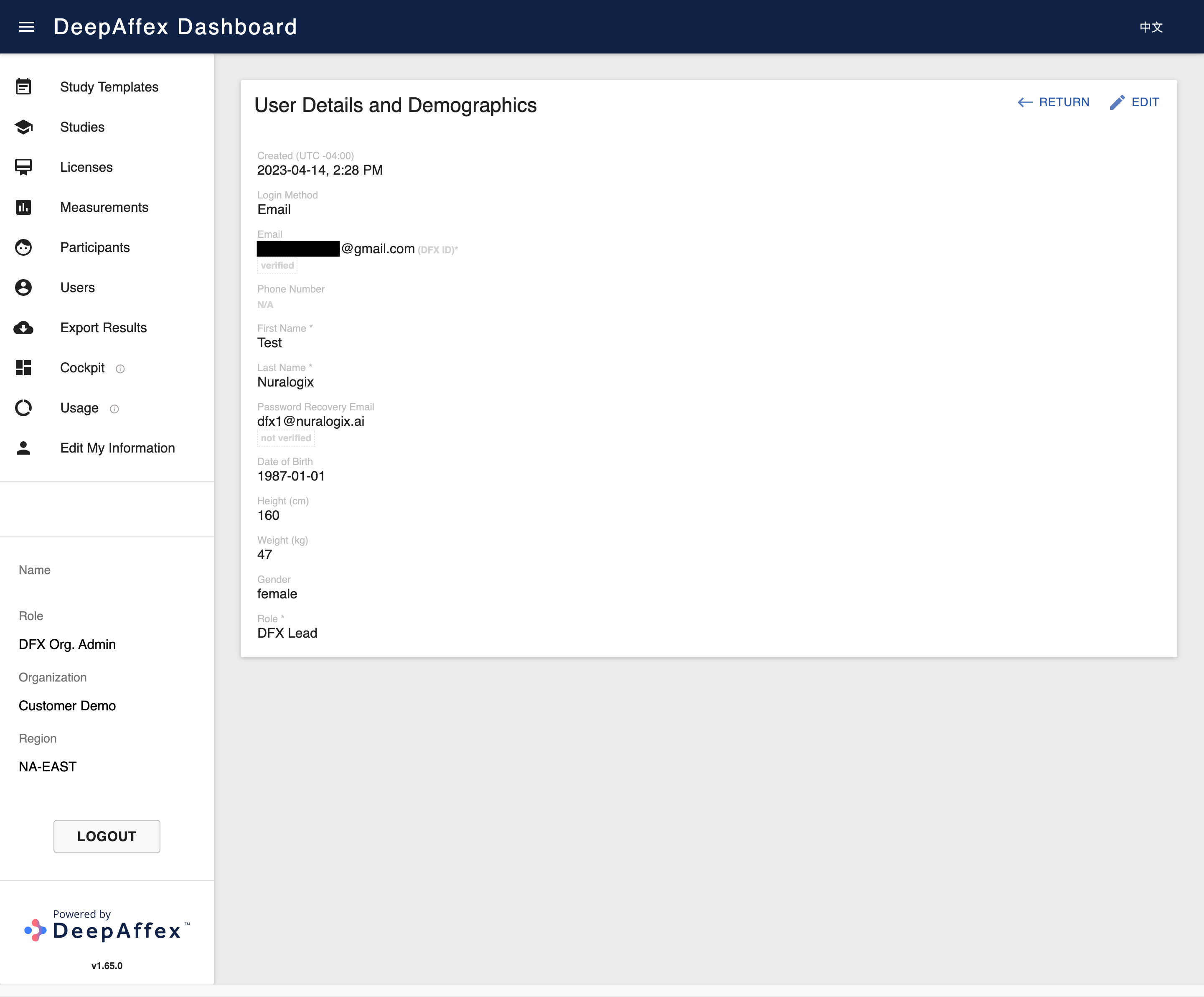 User Details
